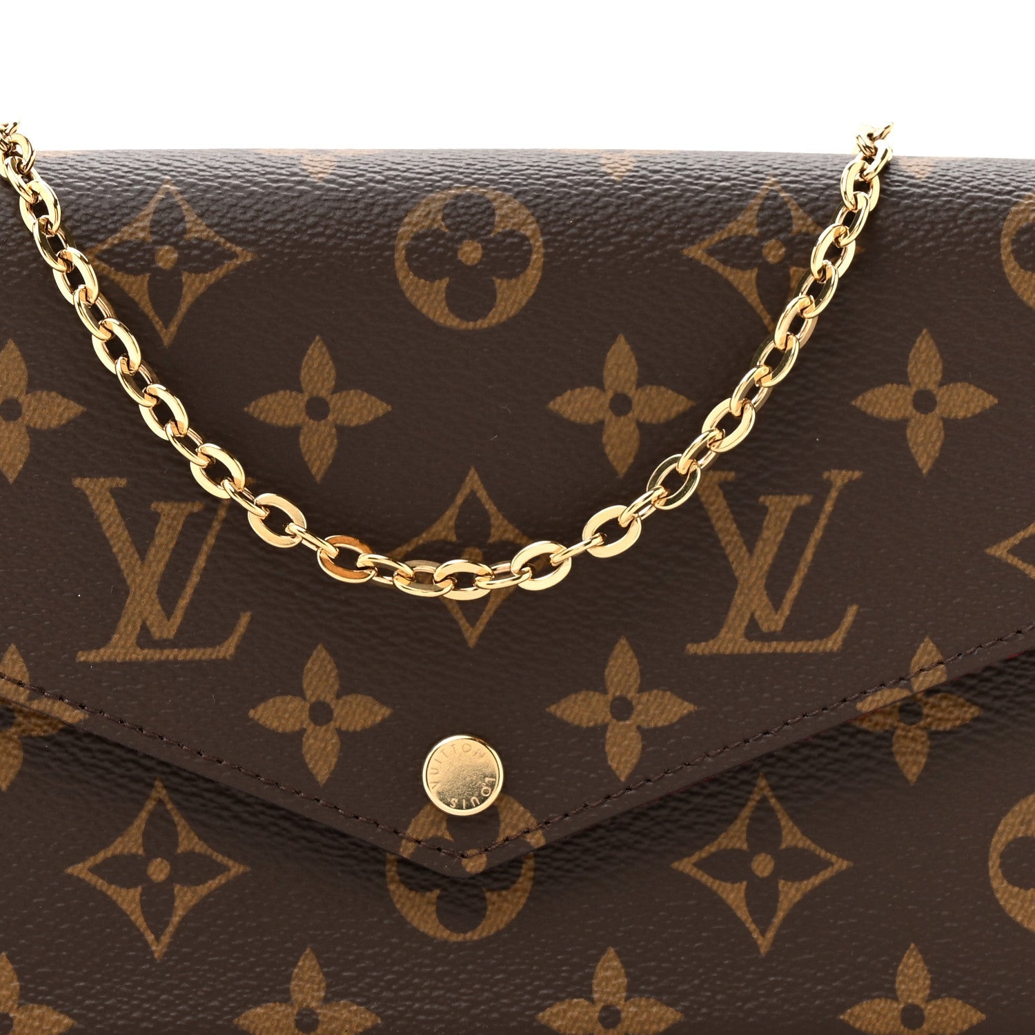 Louis Vuitton Monogram Pochette Felicie Chain Wallet Fuchsia