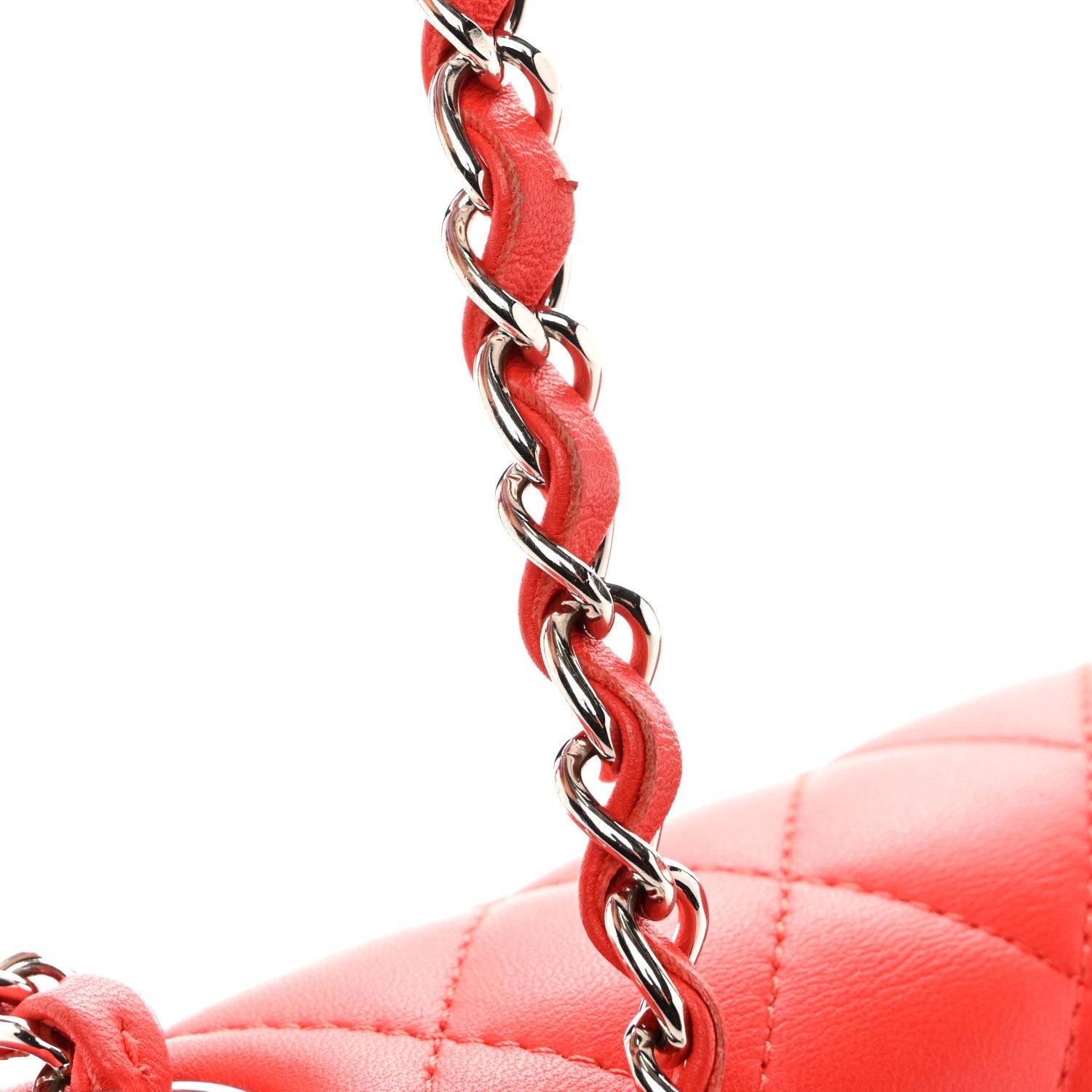 Chanel Lambskin Quilted Mini Rectangular Flap Red