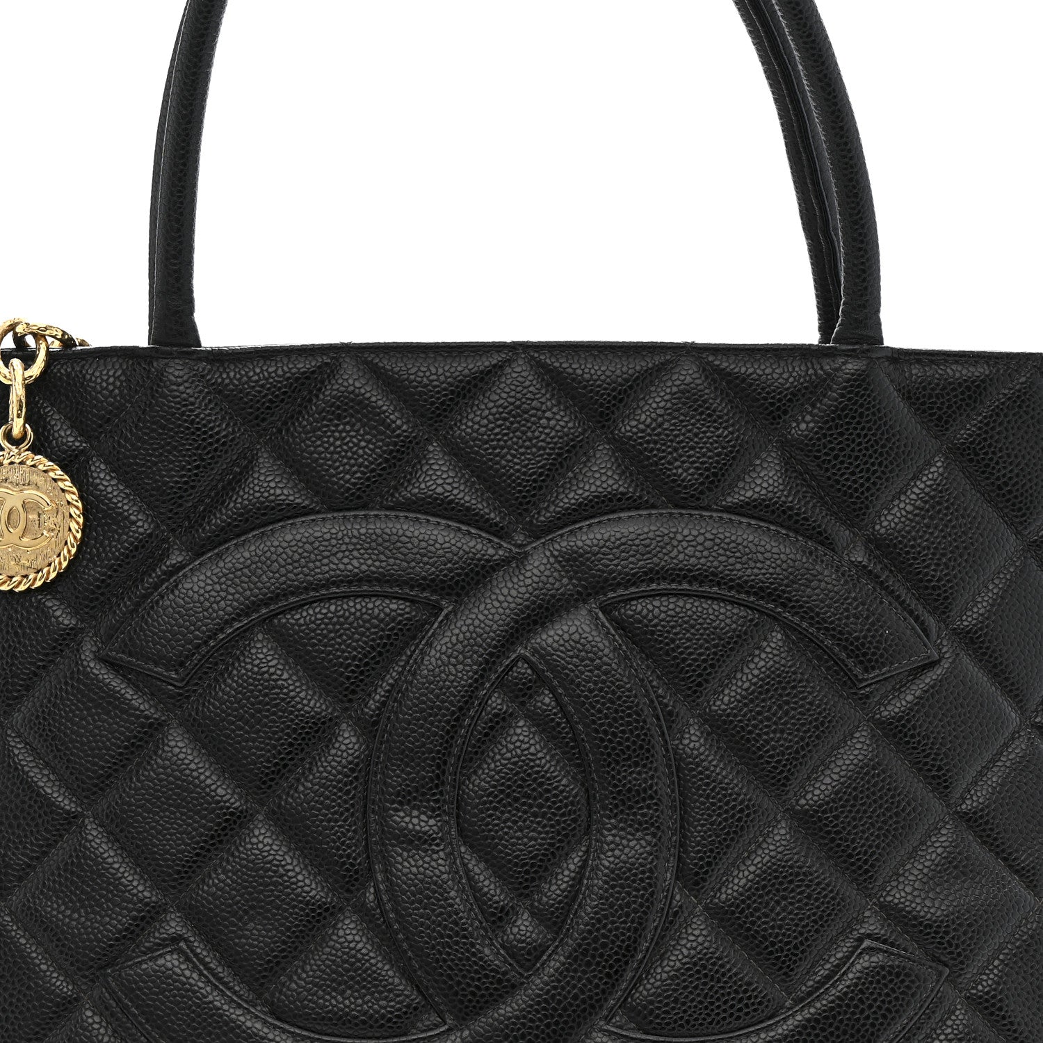 Chanel Caviar Quilted Medallion Tote Black