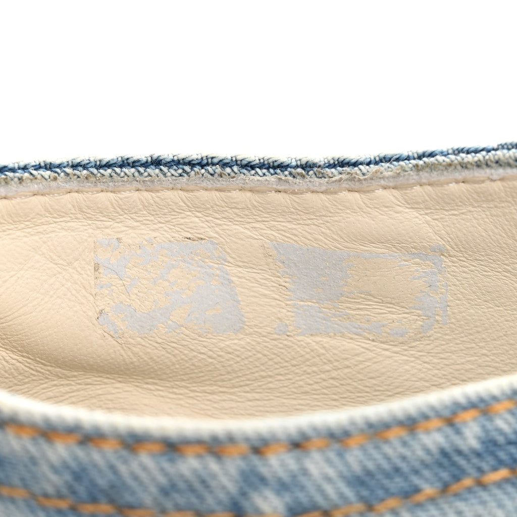 Denim Lace Up Boots 36 Light Blue