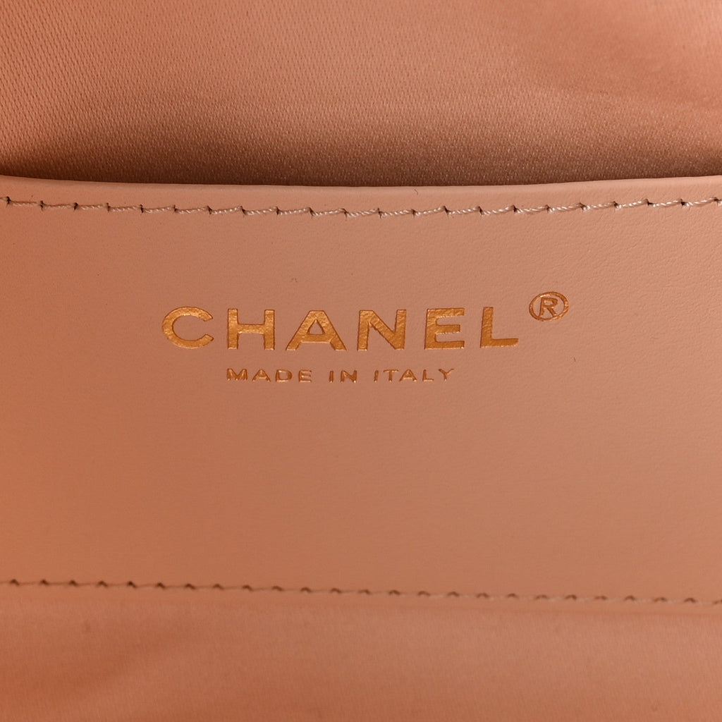 Chanel Metallic Caviar Quilted Mini Chanel 25 Handbag Copper