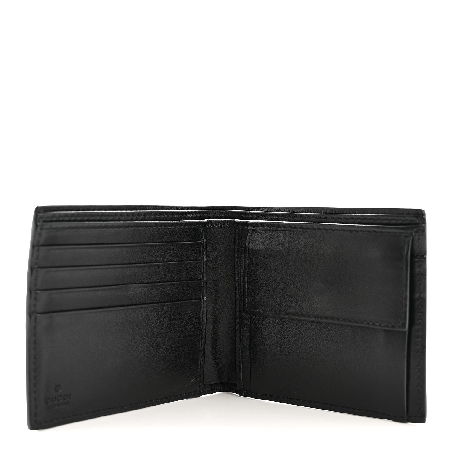 Gucci Plutone Calfskin Logo Bi-Fold Wallet Black