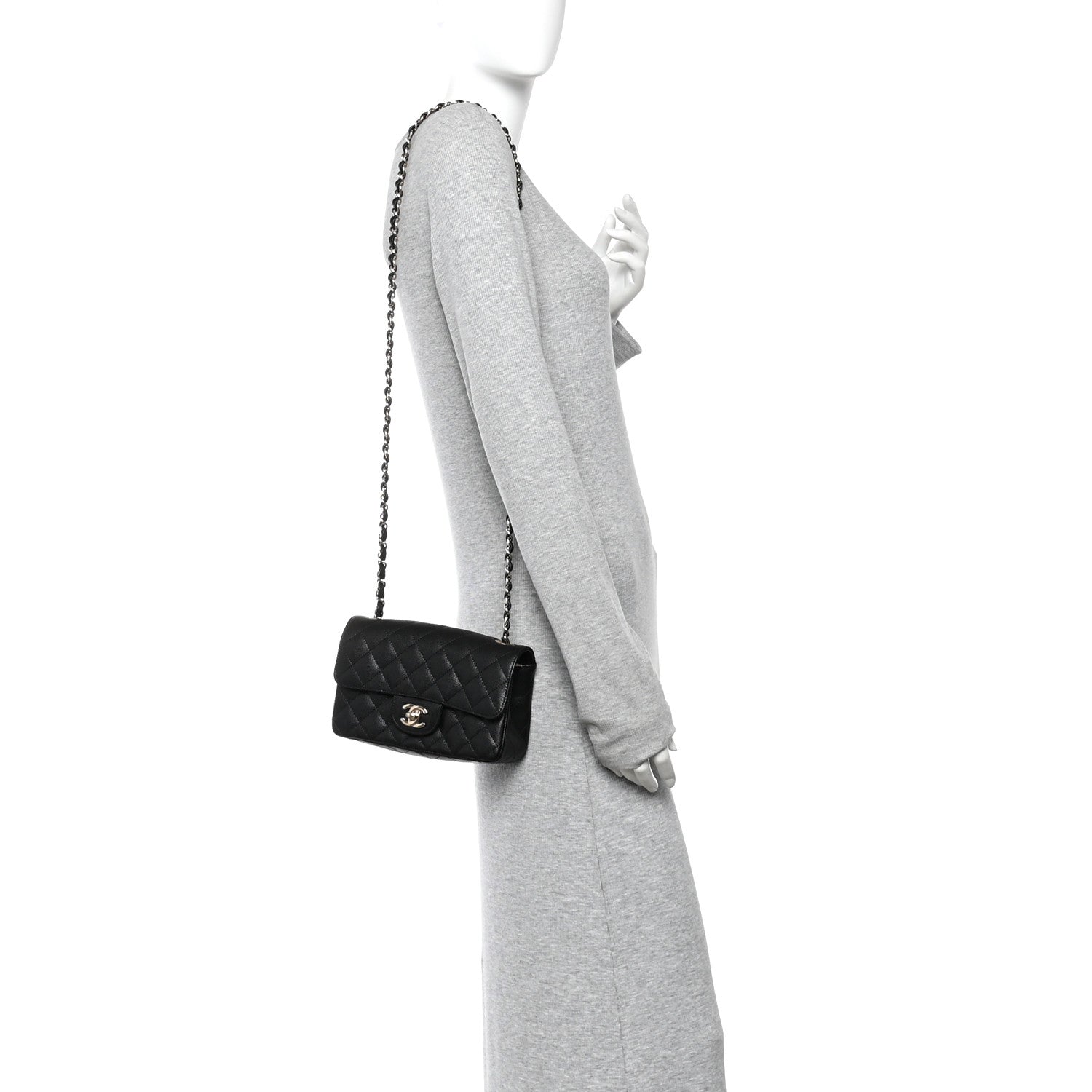 Chanel Caviar Quilted Mini Rectangular Flap Black