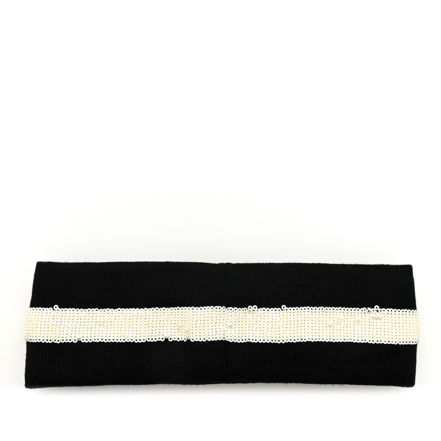 Gucci Sequin Polyester Headband M 57 Black White