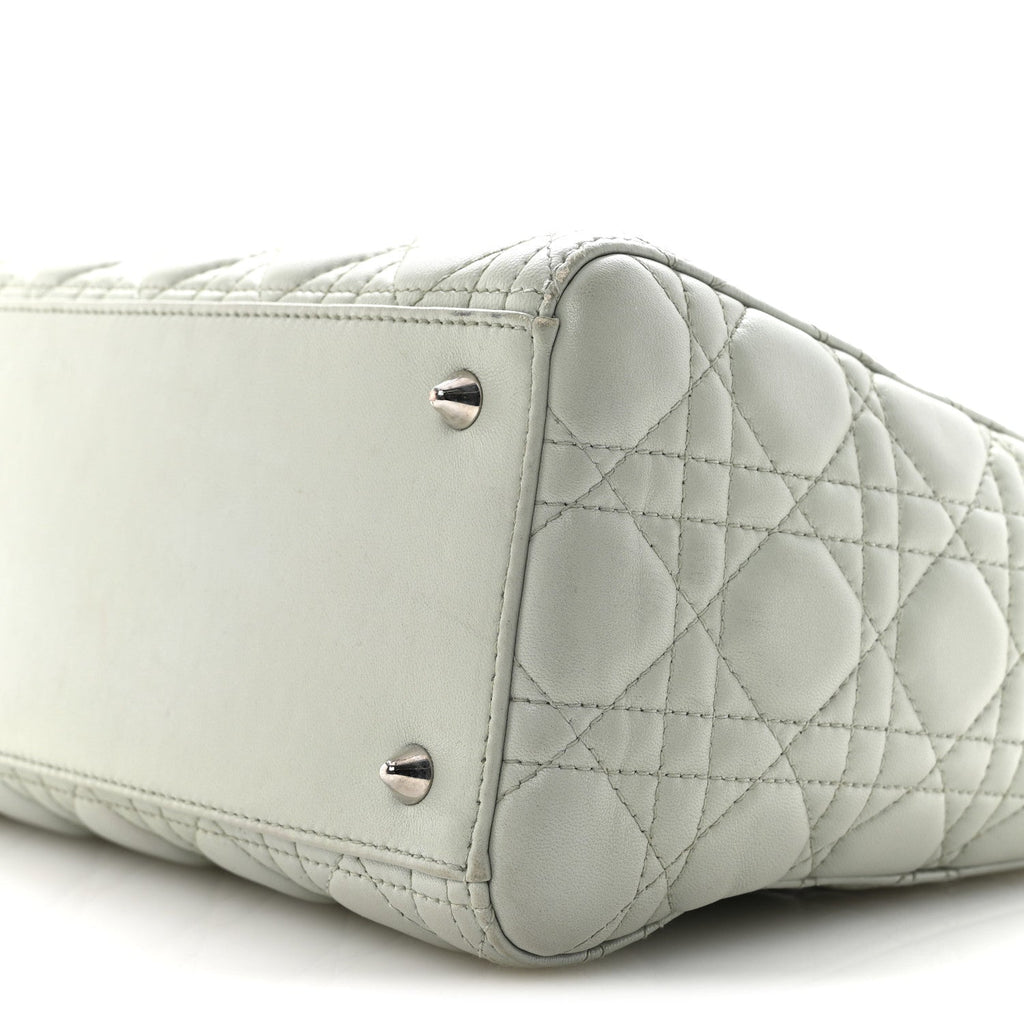 Christian Dior Lambskin Cannage Medium Lady Dior Green