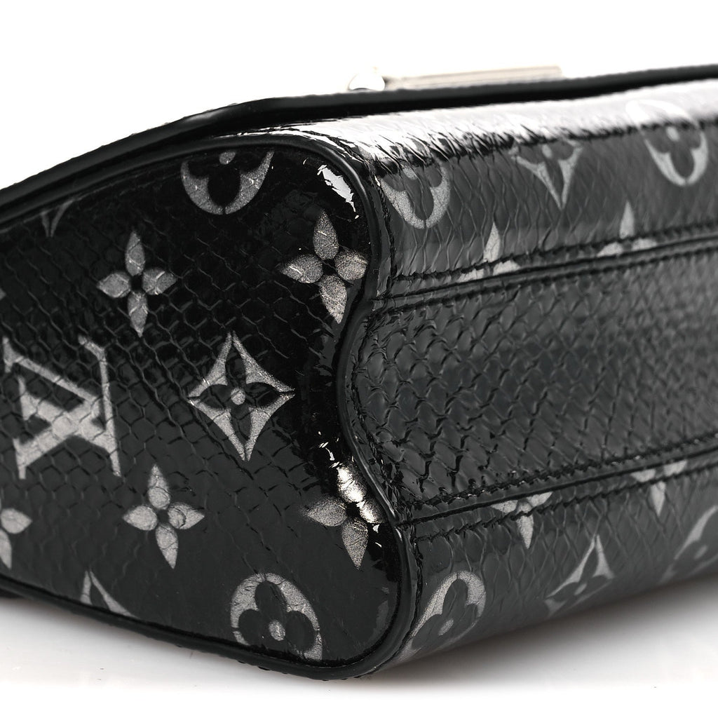 Louis Vuitton Snakeskin Monogram Twist Shoulder Bag PM Black