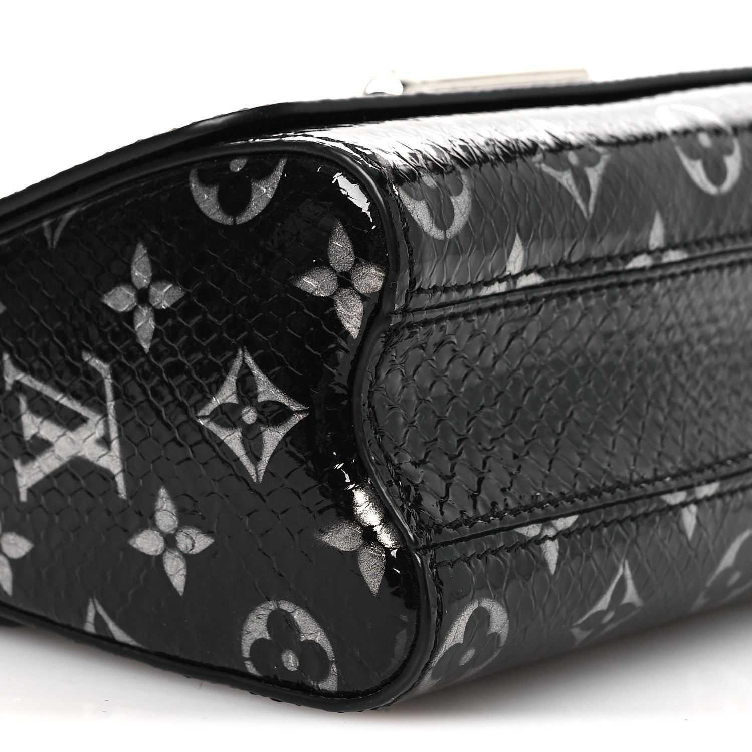 Louis Vuitton Snakeskin Monogram Twist Shoulder Bag PM Black