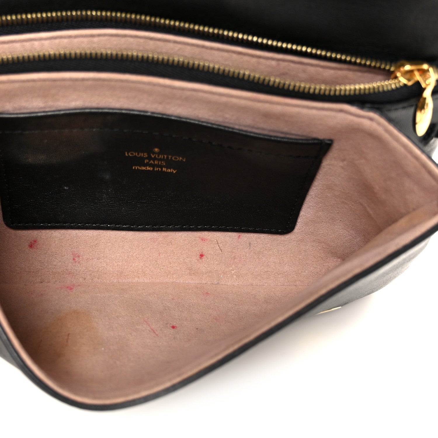 Louis Vuitton Lambskin Embossed Monogram Pochette Coussin Black