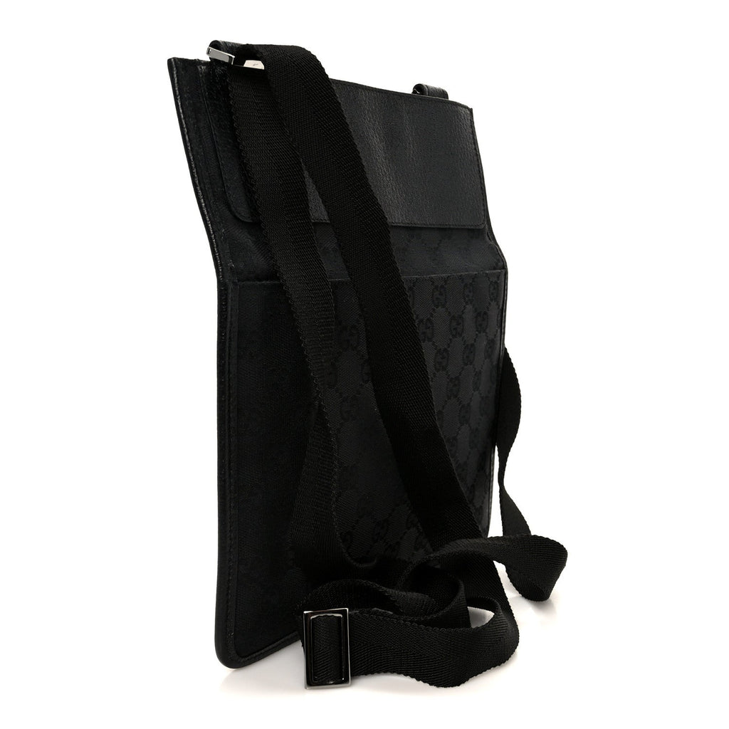 Gucci GG Monogram Messenger Crossbody Bag Black