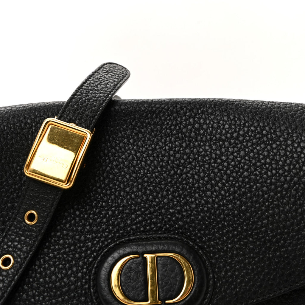 Christian Dior Grained Calfskin Medium Bobby Flap Black