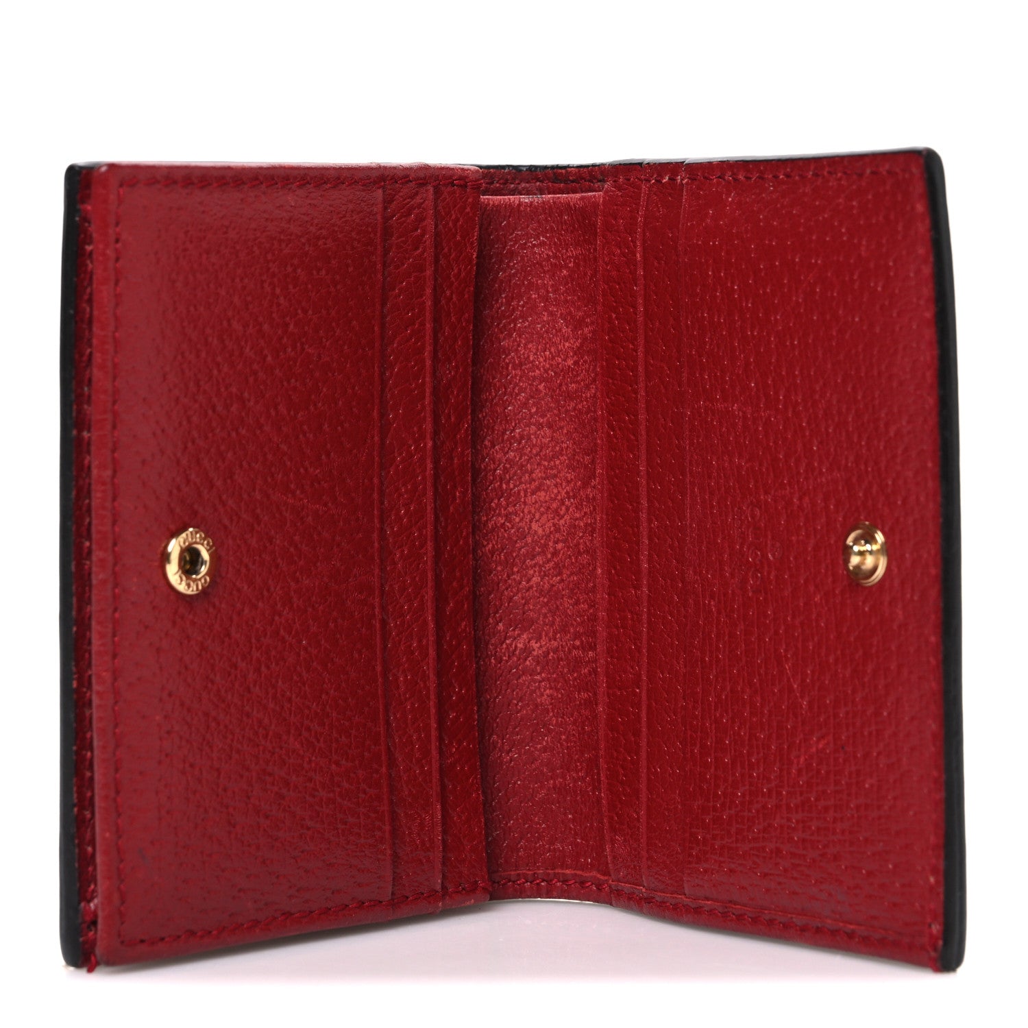 Gucci GG Supreme Monogram Tian Card Case Beige Multicolor Red
