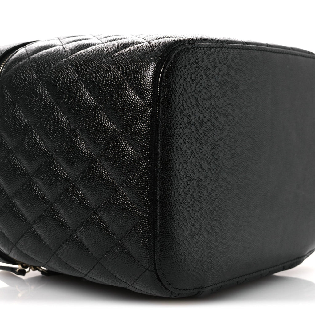Caviar Quilted Large Vanity Pouch Black