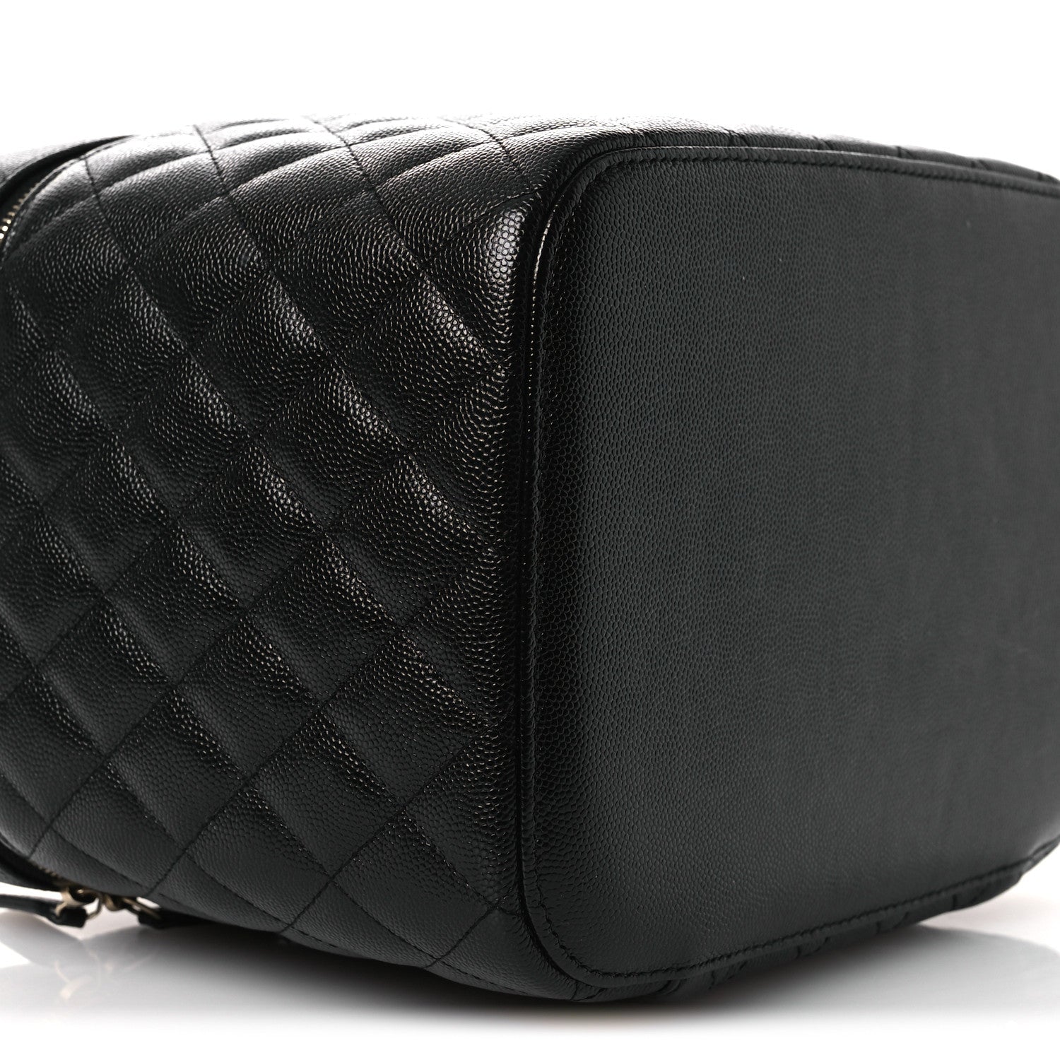 Caviar Quilted Large Vanity Pouch Black