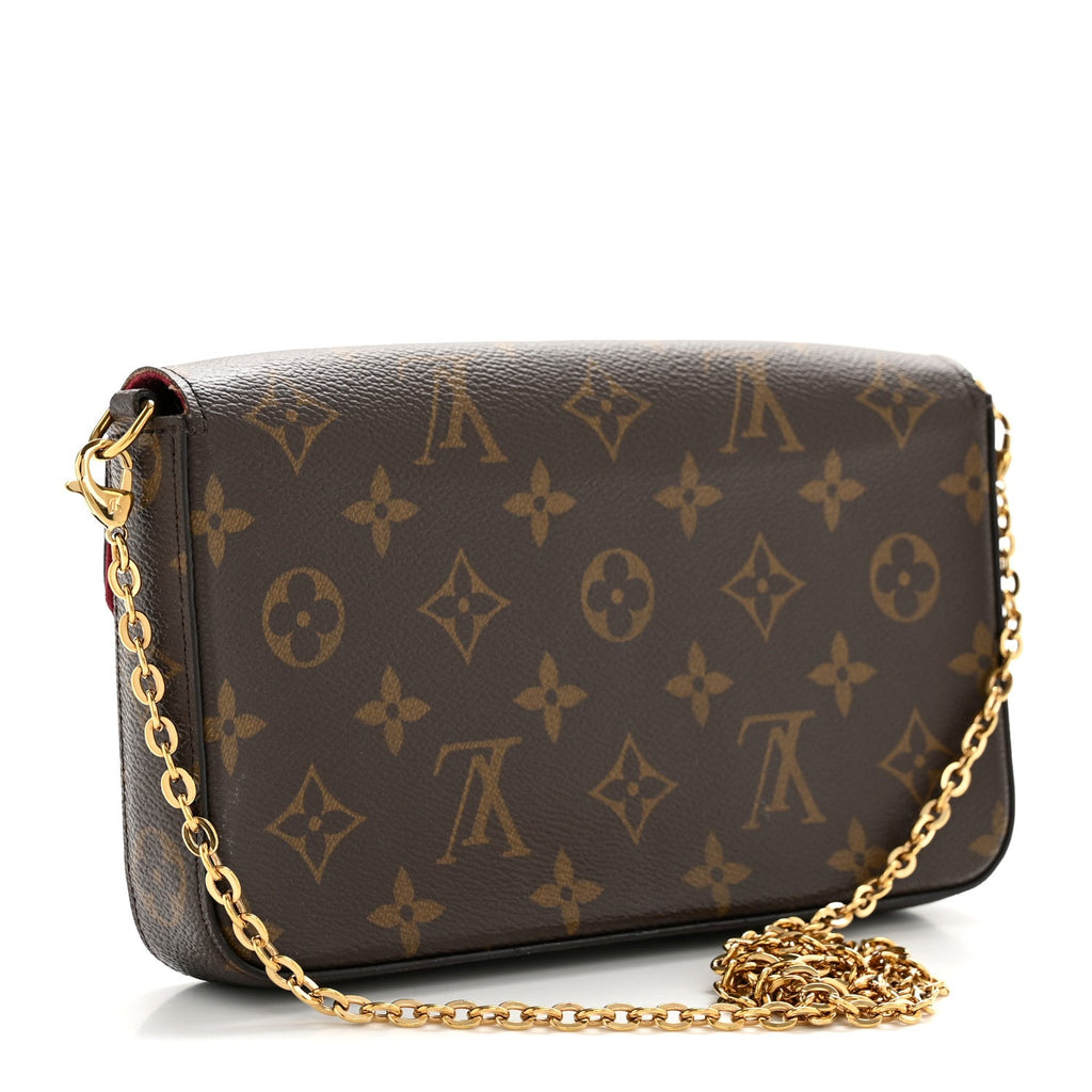 Louis Vuitton Monogram Pochette Felicie Chain Wallet Fuchsia