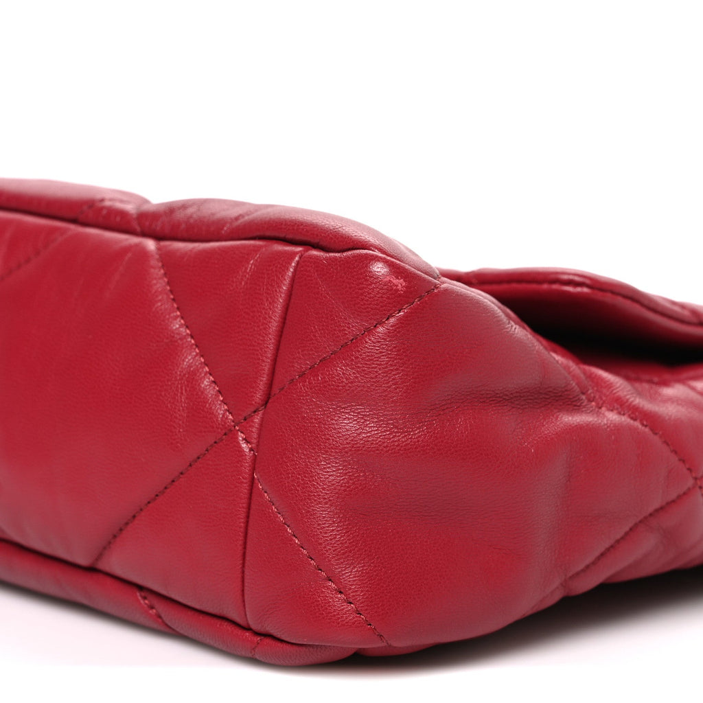 Chanel Lambskin Quilted Large Chanel 19 Flap Red