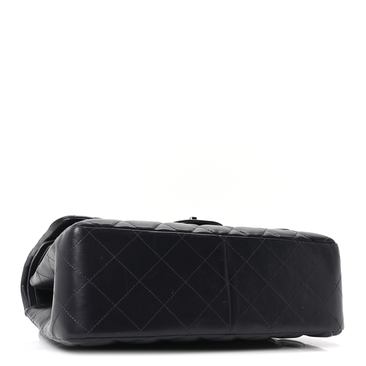 Chanel Lambskin Quilted Jumbo Double Flap Navy