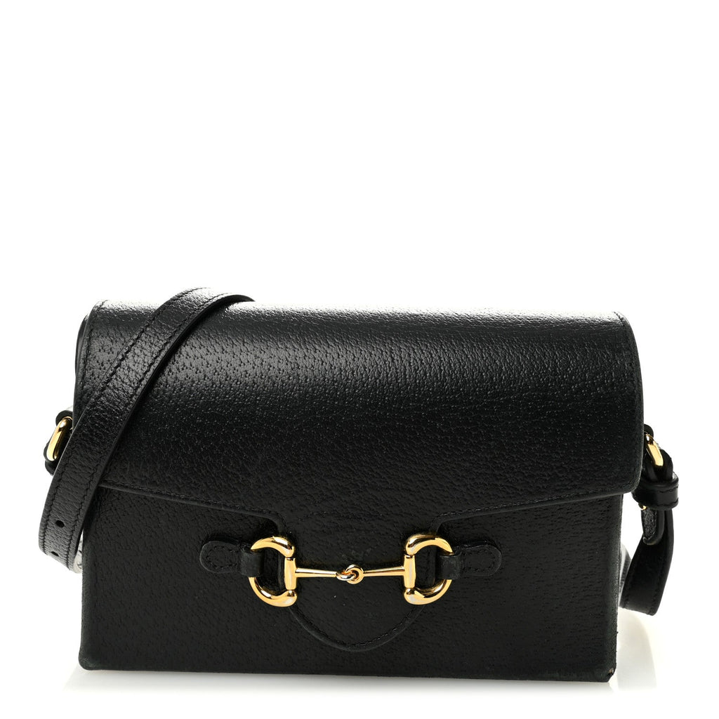 Gucci Calfskin Horsebit 1955 Shoulder Bag Black