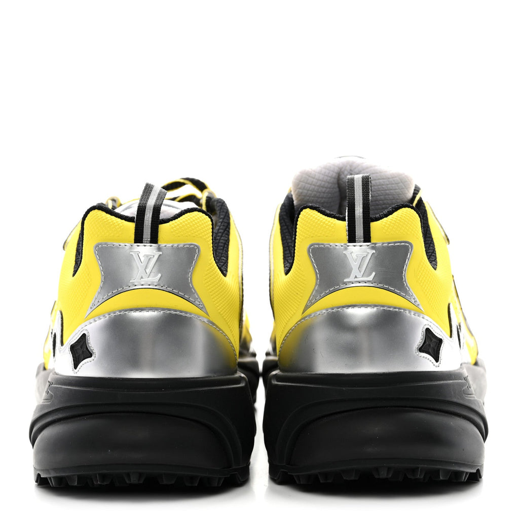 Louis Vuitton Metallic Calfskin Mesh Mens LV Runner Tatic Sneakers 8 Yellow