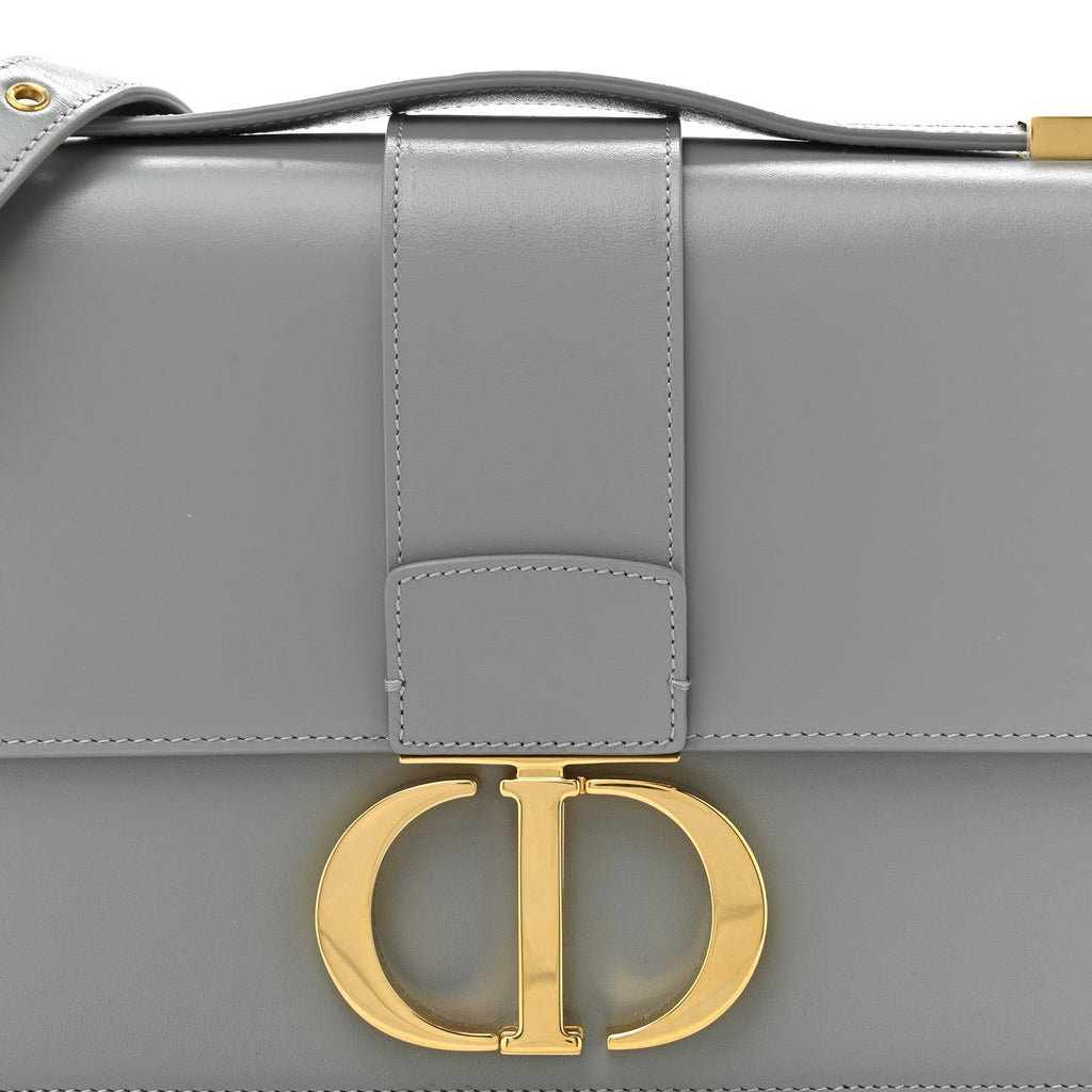 Christian Dior Box Calfskin 30 Montaigne Flap Bag Gray