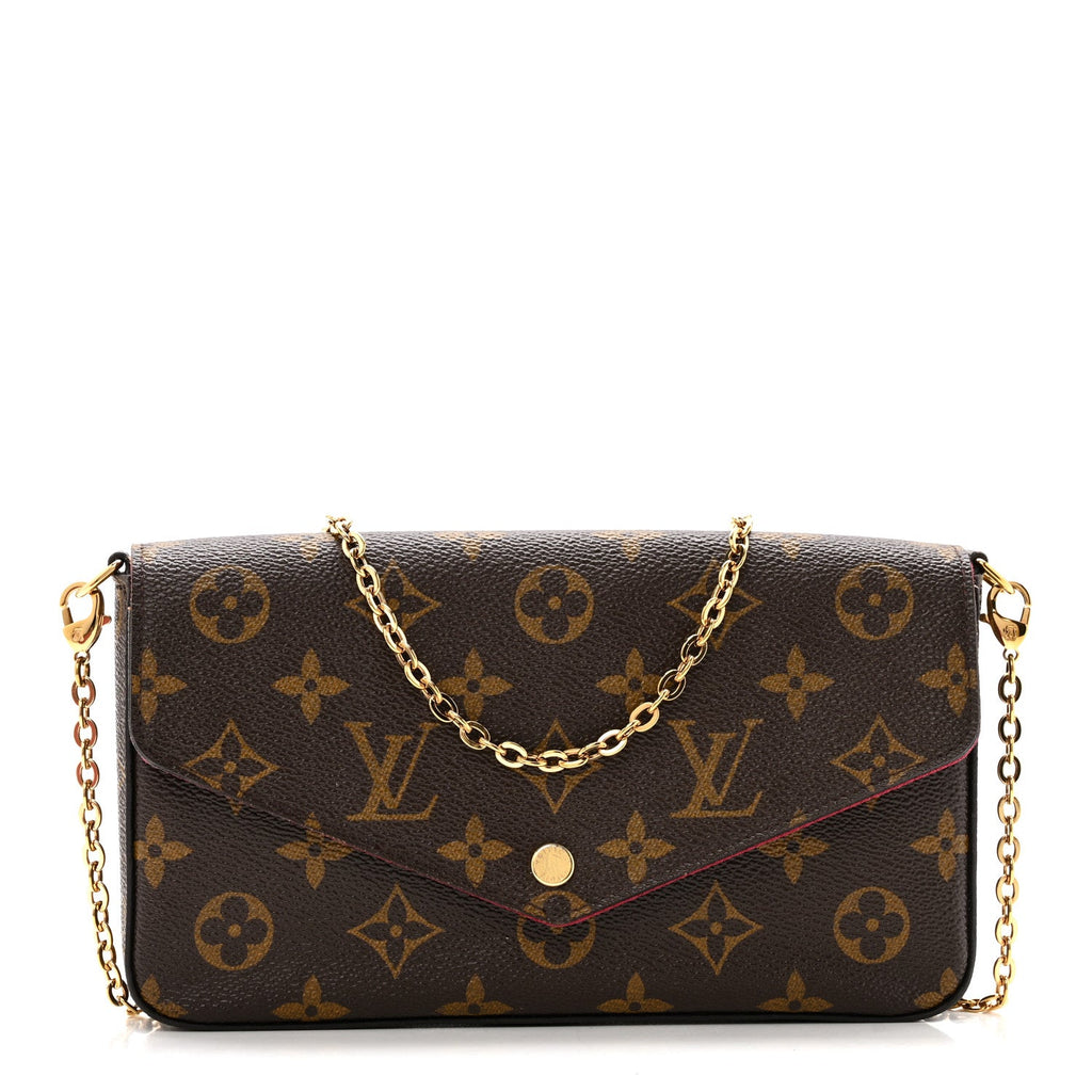 Louis Vuitton Monogram Pochette Felicie Chain Wallet Fuchsia