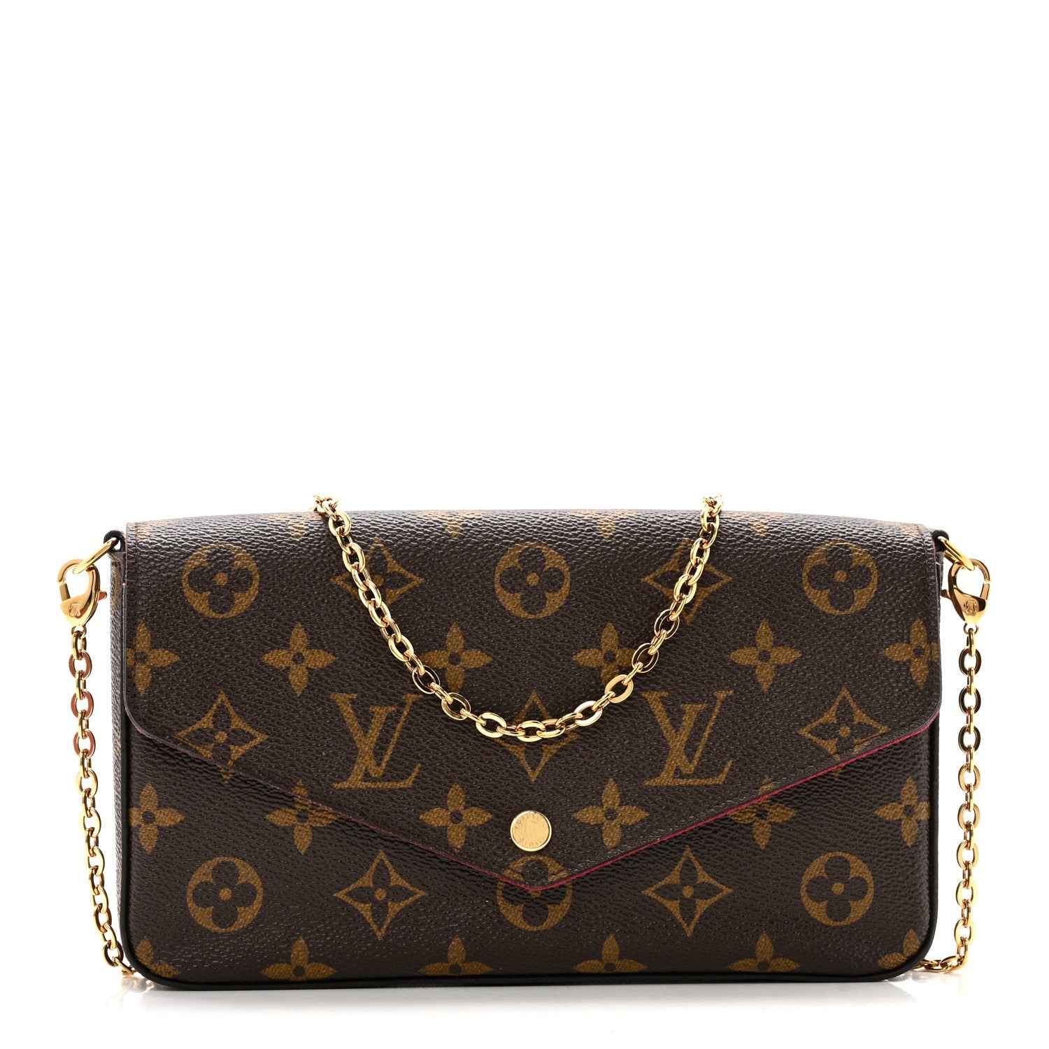 Louis Vuitton Monogram Pochette Felicie Chain Wallet Fuchsia