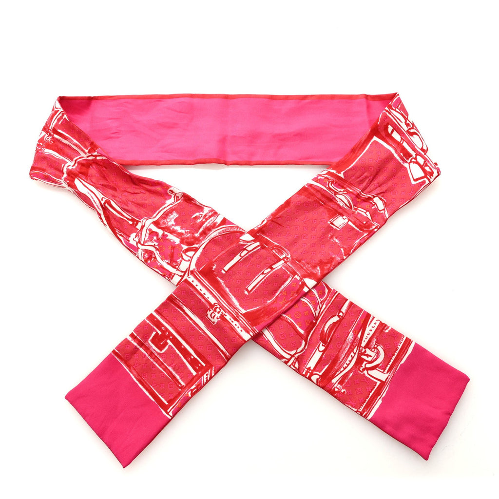 Louis Vuitton Silk Monogram Trunks Bandeau Fuchsia