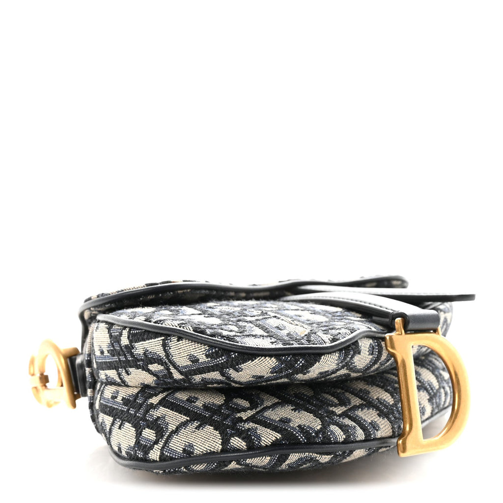 Christian Dior Oblique Mini Saddle Bag Blue