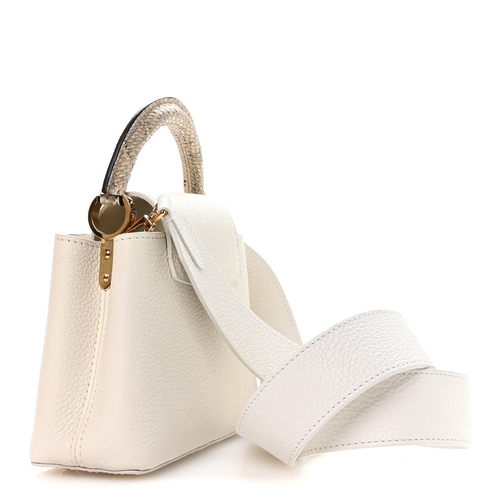 Louis Vuitton Taurillon Ayers Capucines Mini White Snow White