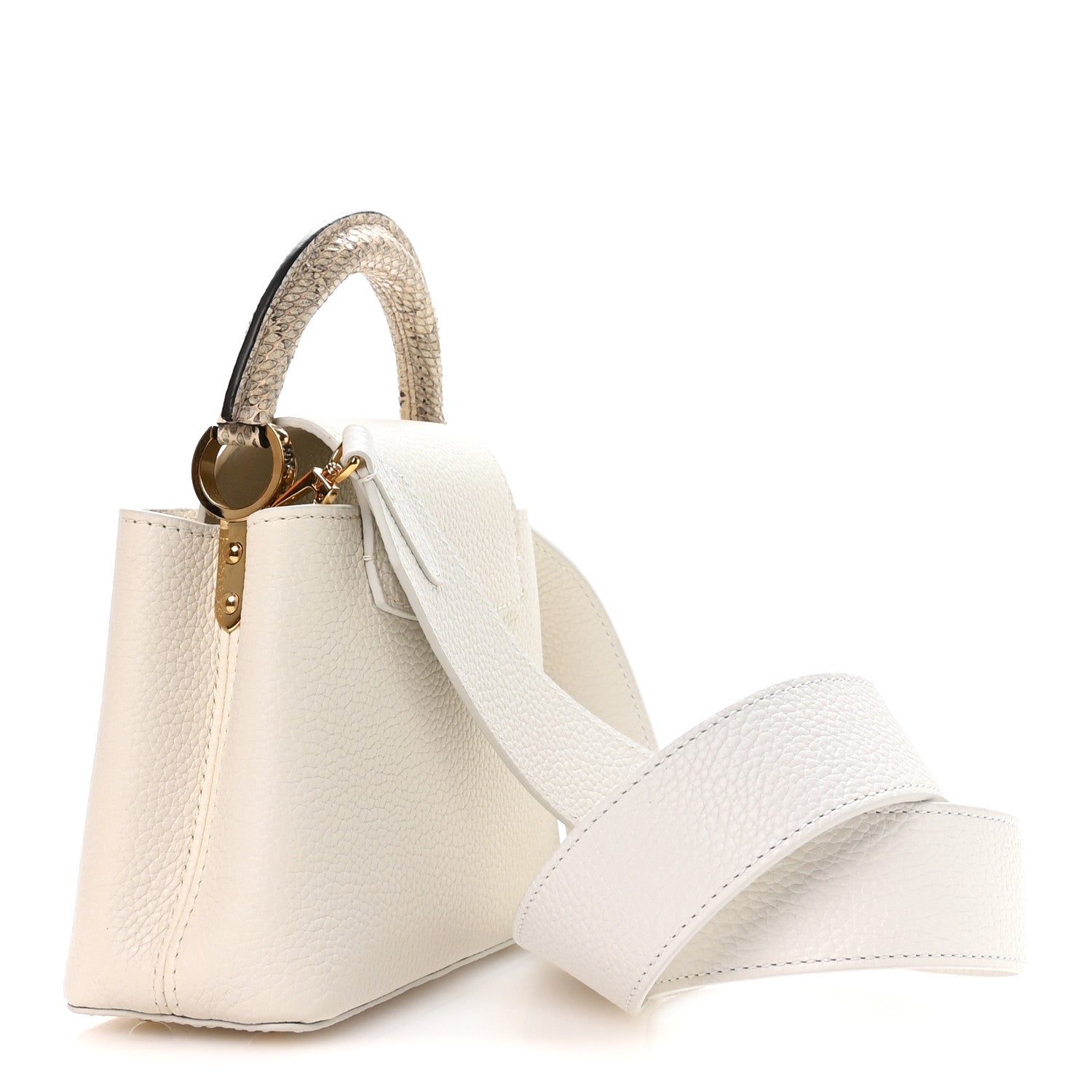 Louis Vuitton Taurillon Ayers Capucines Mini White Snow White