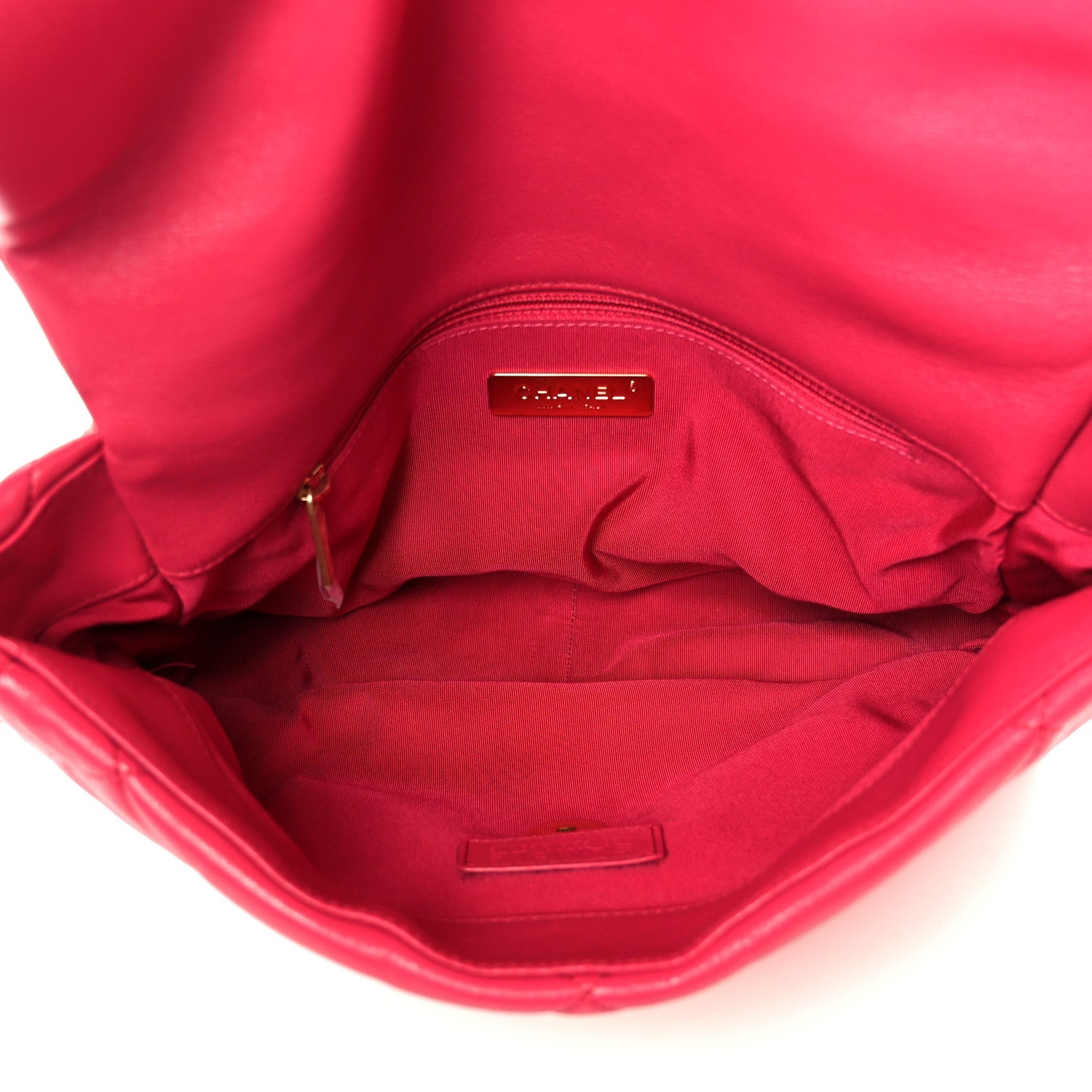 Chanel Goatskin Quilted Large Chanel 19 Flap Dark Pink