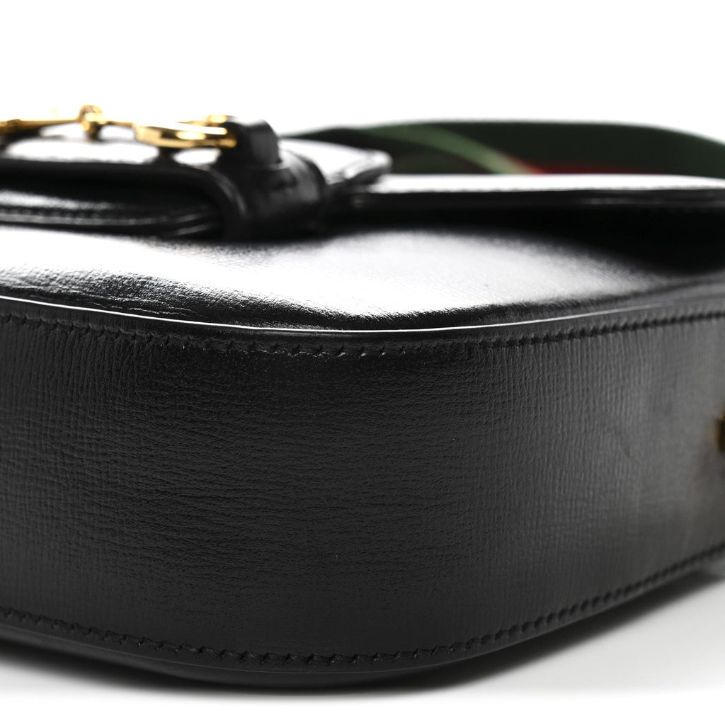 Gucci Azalea Calfskin Web Mini Horsebit 1955 Shoulder Bag Black