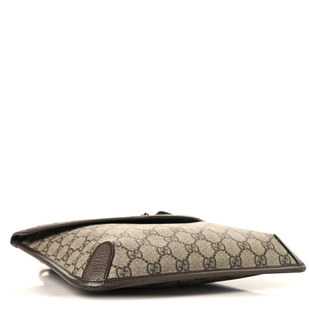 Gucci GG Supreme Monogram Web Medium Neo Vintage Flap Messenger Bag Beige New Acero