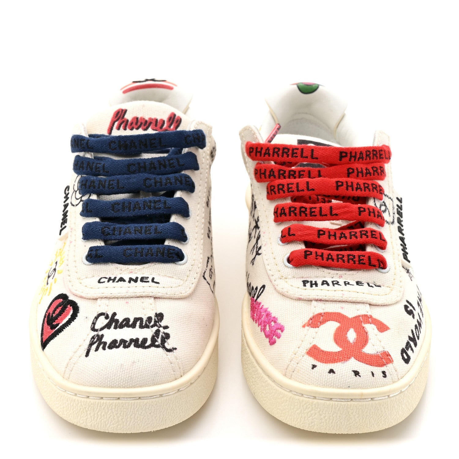 Chanel x Pharrell Williams Canvas Womens Sneakers 35 White Multicolor