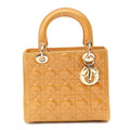 Christian Dior Patent Cannage Medium Lady Dior Dark Beige