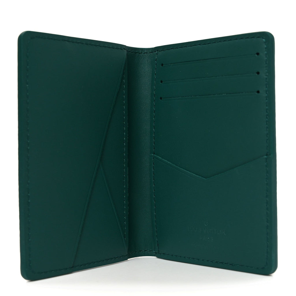 Louis Vuitton Grained Calfskin Aerogram Pocket Organizer Forest Green