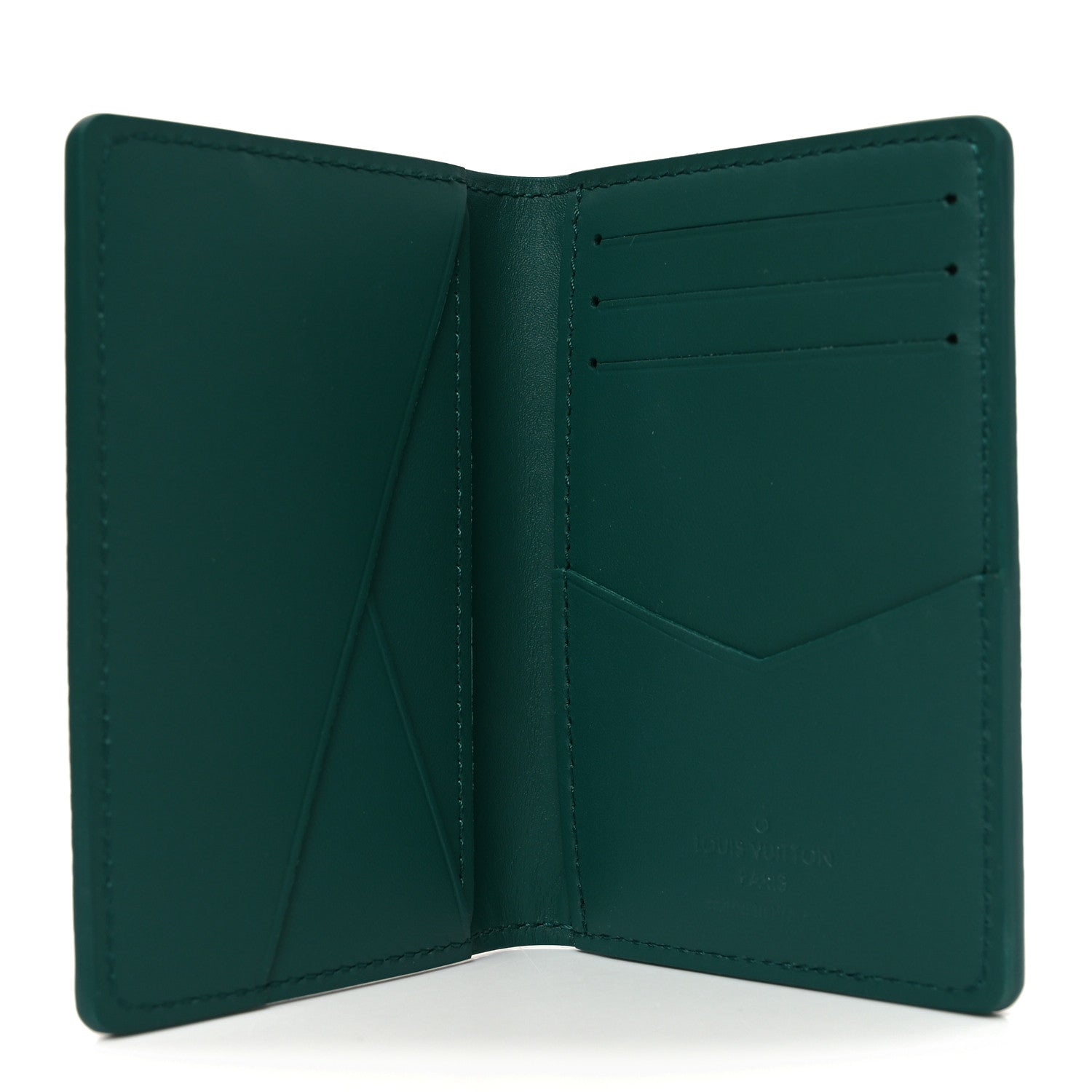 Louis Vuitton Grained Calfskin Aerogram Pocket Organizer Forest Green
