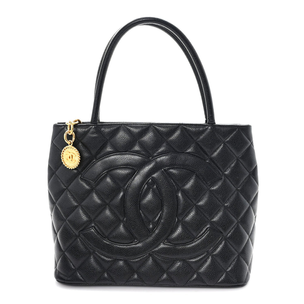 Chanel Caviar Quilted Medallion Tote Black