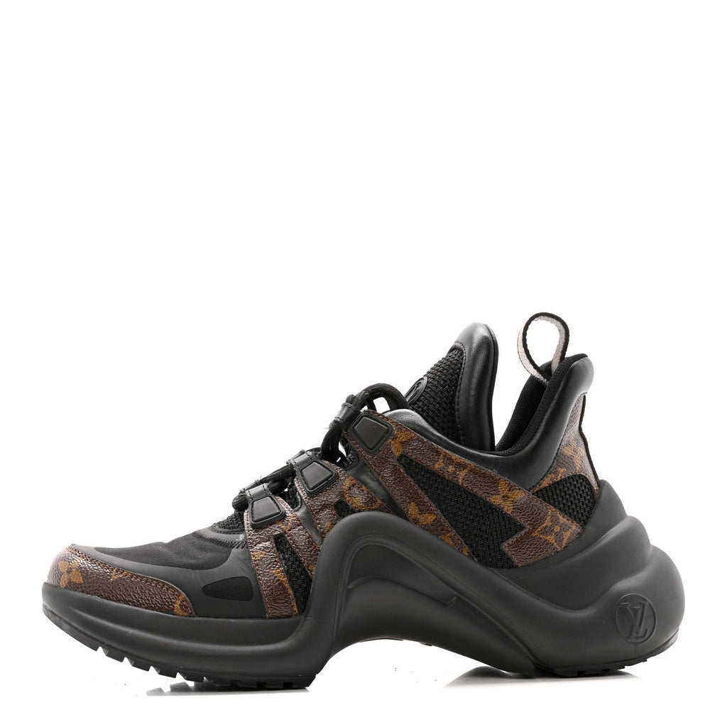 Louis Vuitton Calfskin Patent Monogram LV Archlight Sneakers 38.5 Black