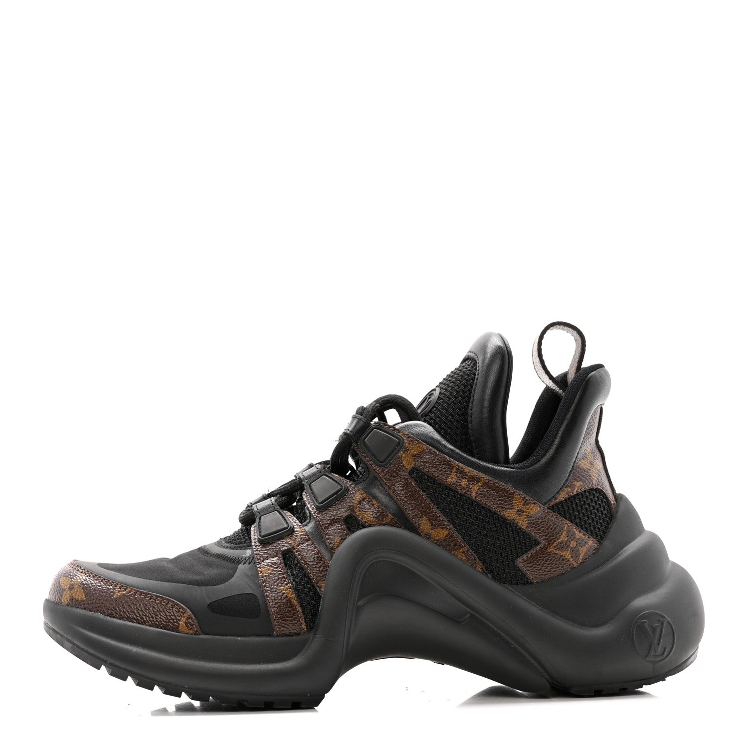 Louis Vuitton Calfskin Patent Monogram LV Archlight Sneakers 38.5 Black