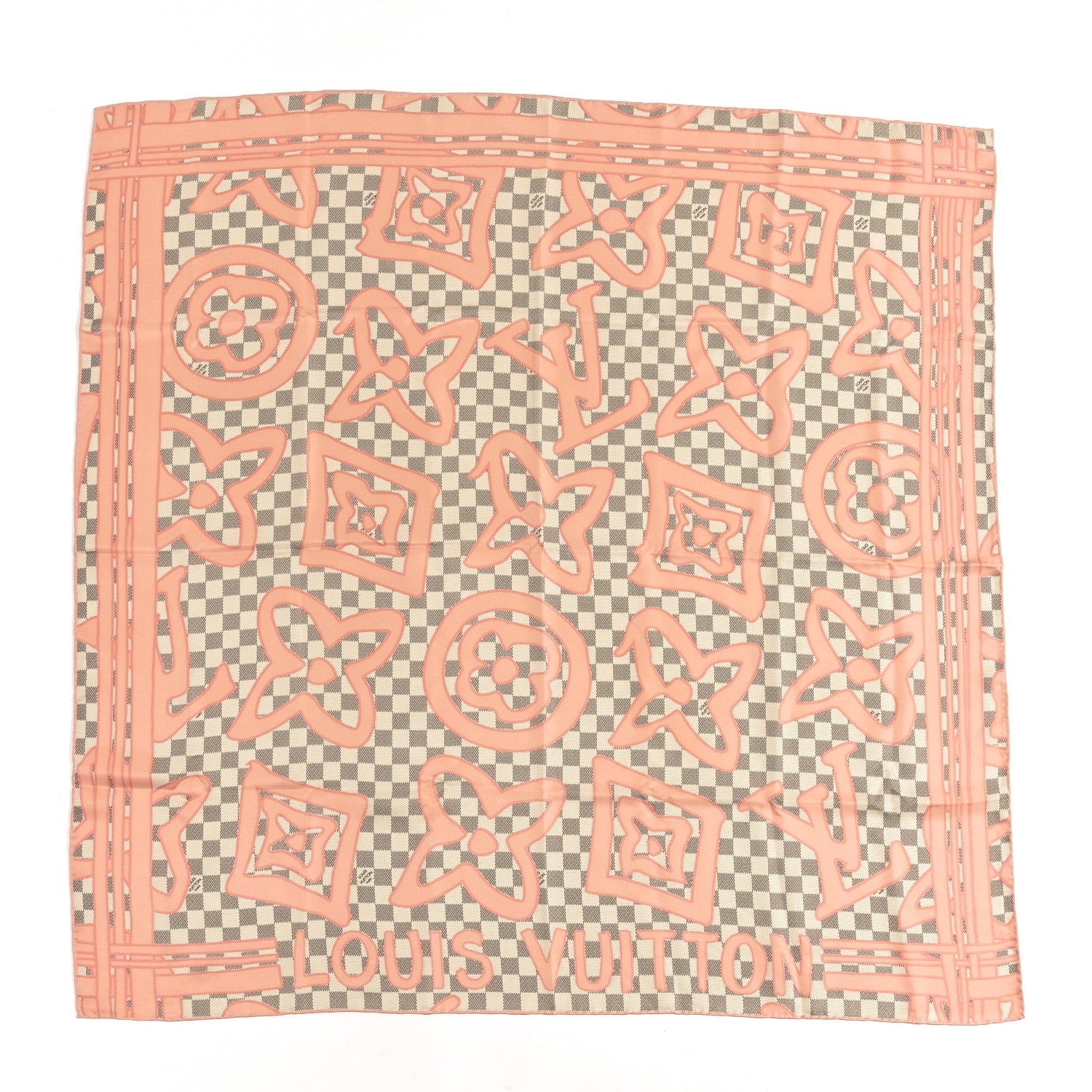Louis Vuitton Silk Damier Azur Tahitienne Square Scarf