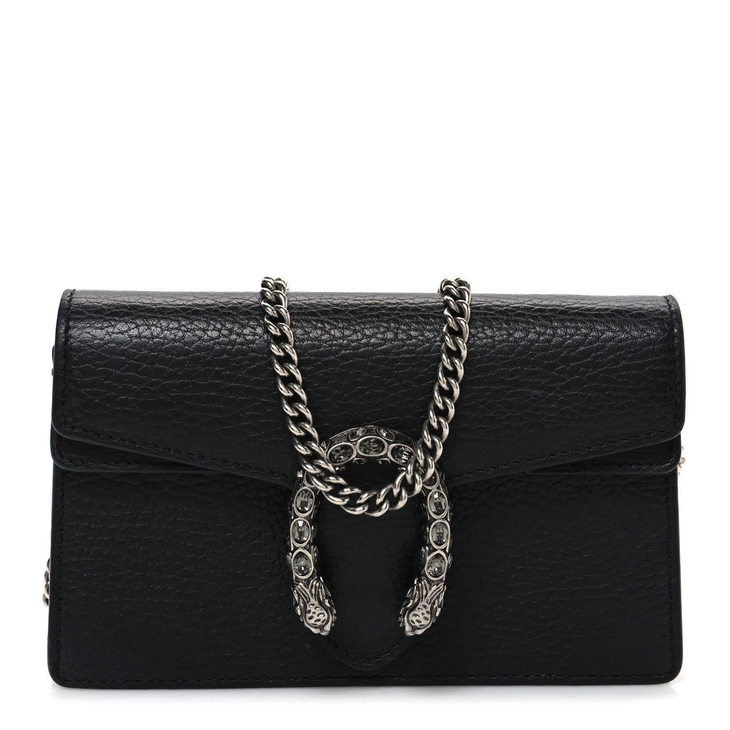 Gucci Calfskin Super Mini Dionysus Shoulder Bag Black