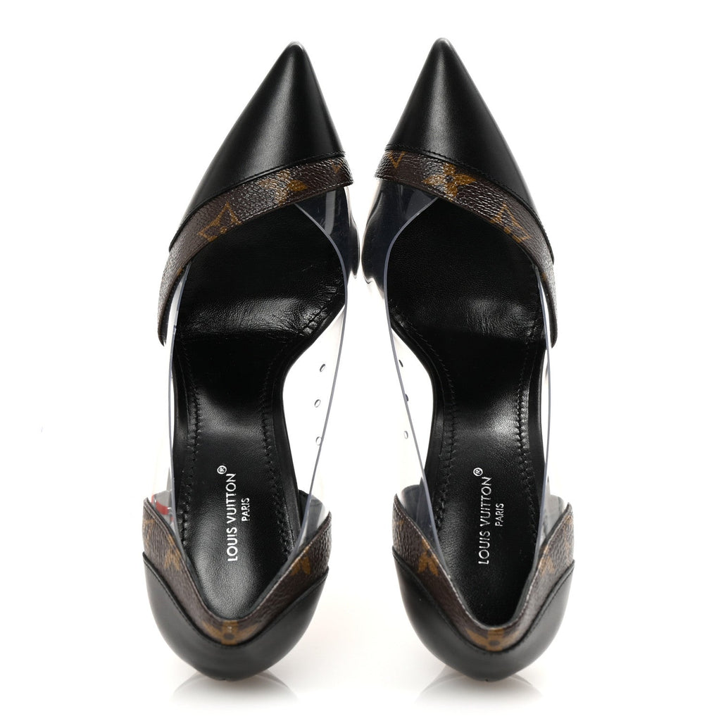 Louis Vuitton Monogram PVC Call Back Pumps 36.5 Black