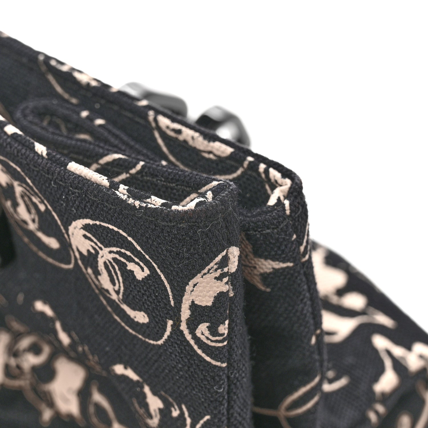 Chanel Canvas Camellia Flower Tote Black