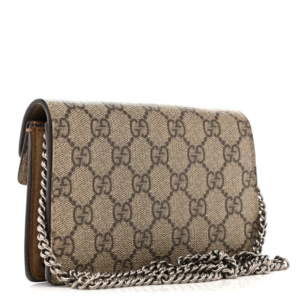 Gucci GG Supreme Monogram Super Mini Dionysus Shoulder Bag Taupe