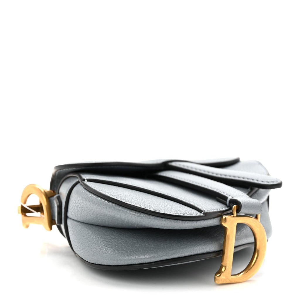 Christian Dior Goatskin Micro Saddle Bag Cloud Blue