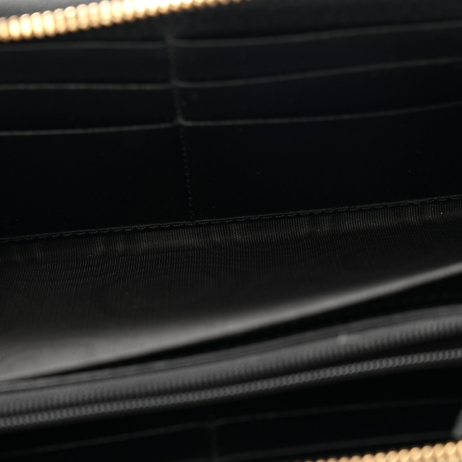 Gucci Dollar Calfskin GG Supreme Monogram GG Marmont Zip Around Wallet Black Beige Ebony