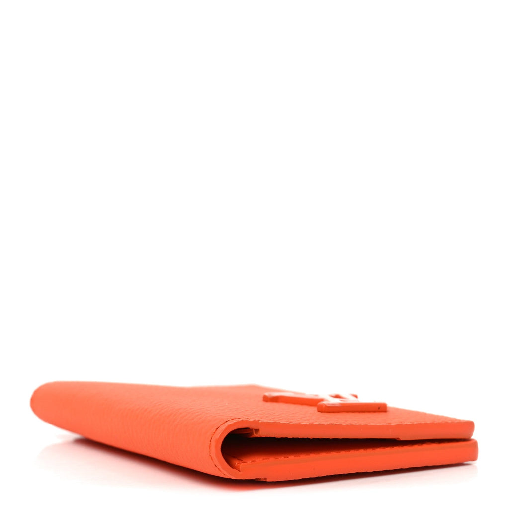 Louis Vuitton Grained Calfskin Aerogram Pocket Organizer Orange