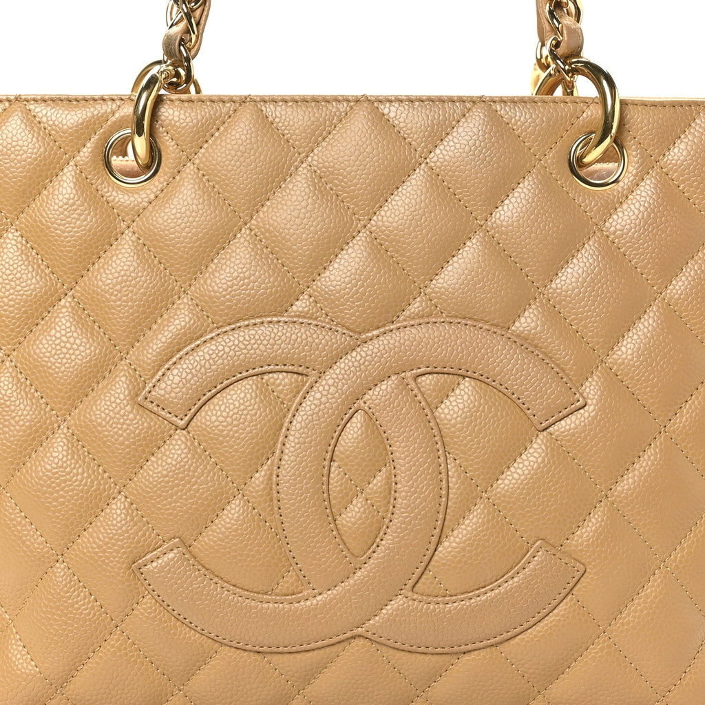 Chanel Caviar Quilted Grand Shopping Tote GST Beige