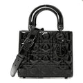 Christian Dior Ultraglossy Patent Cannage Small Lady Dior Black