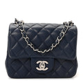 Chanel Caviar Quilted Mini Square Flap Navy